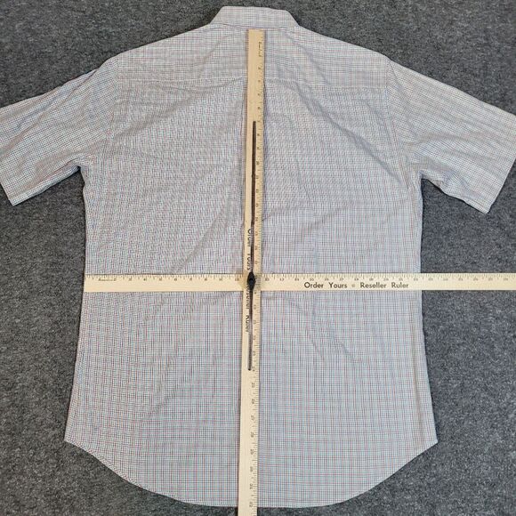 Vtg Peter Millar Mens Button Down Golf Shirt Sz L Short Sleeve Multicolor Plaid - Picture 8 of 10
